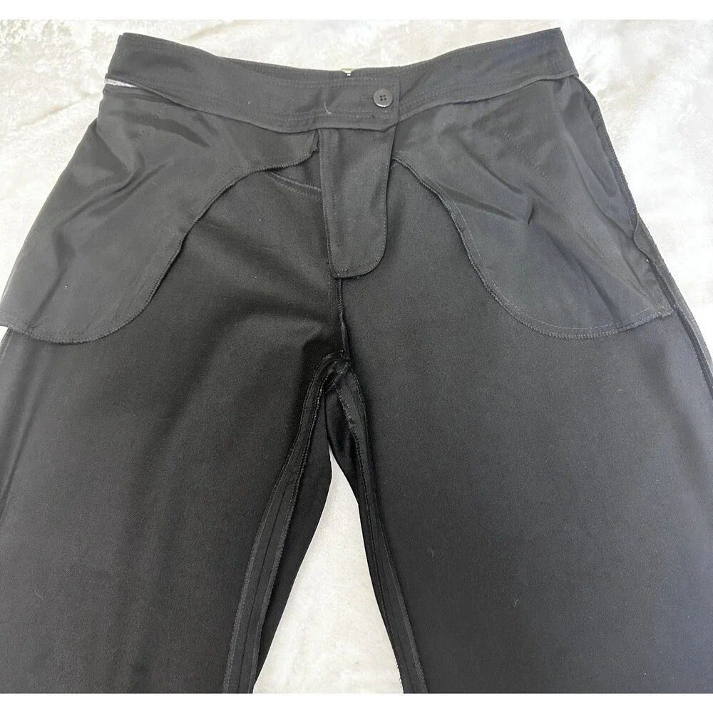 Patrizia Pepe Women's Black Wool Blend Flat Front Flare Pants Sz 44/M Italy